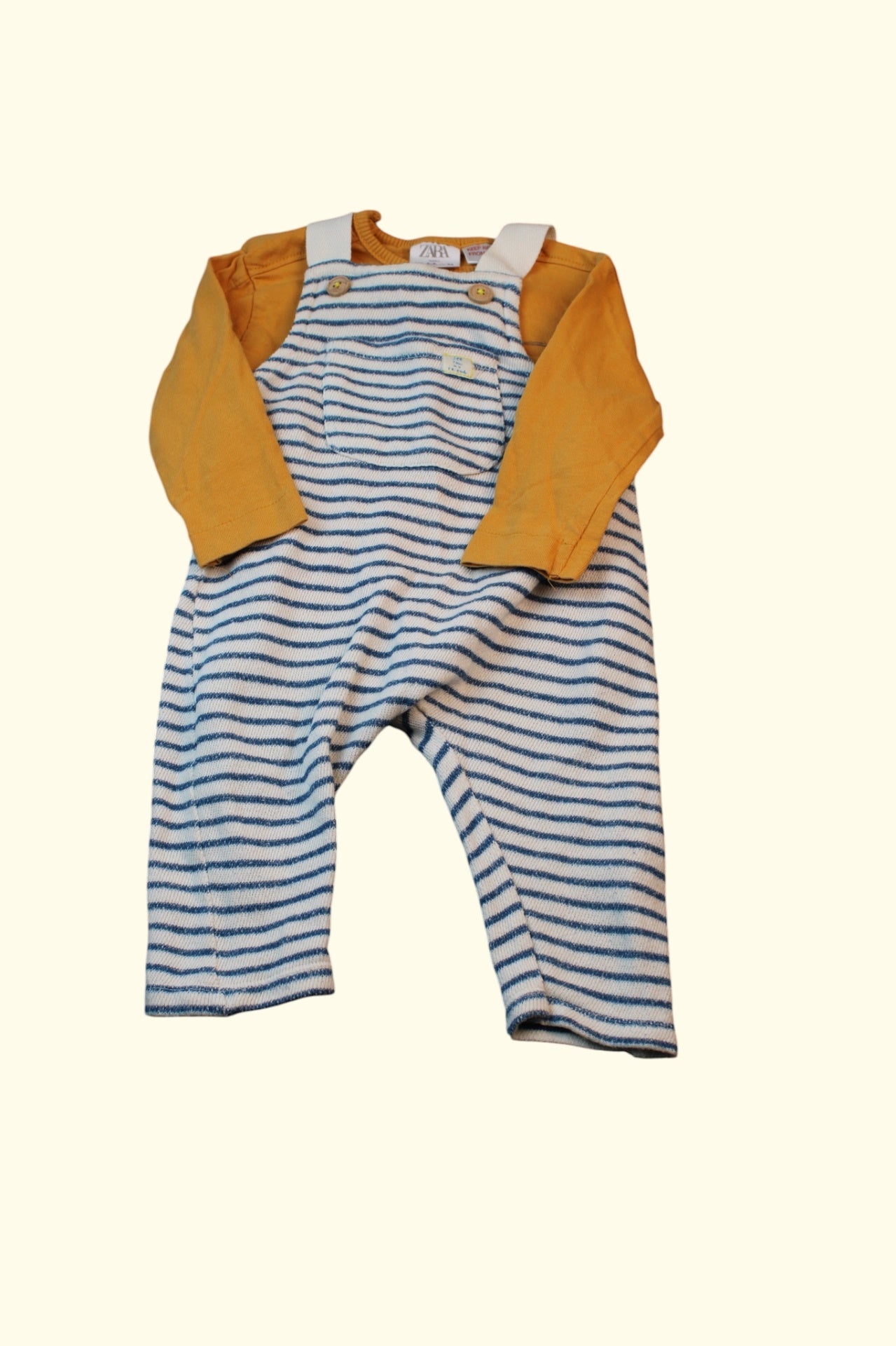  2er Kidkiddo Set 68 Blau/Weiß gestreift, Senf