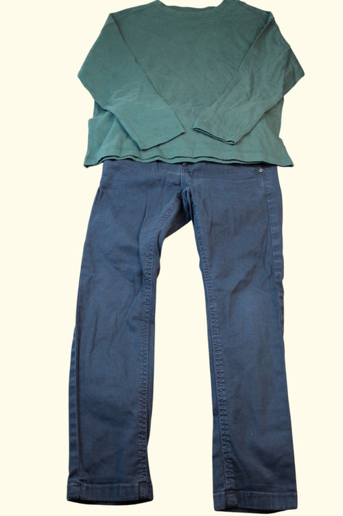 2er Kidkiddo Set 116 Grün, Dunkelblau