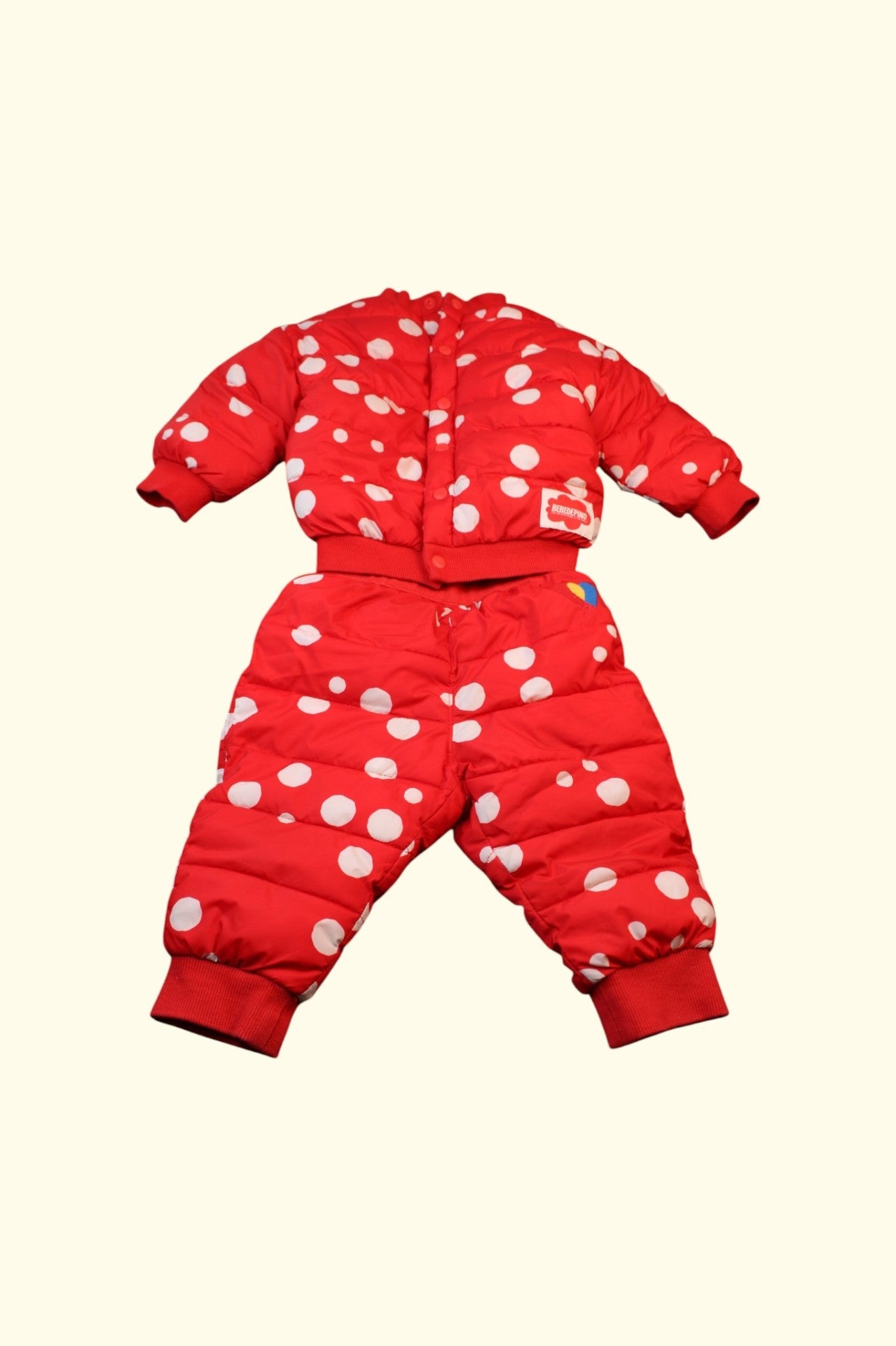 Bebe De Pino 2er Kidkiddo Set 86 Rot mit weißen Punkten