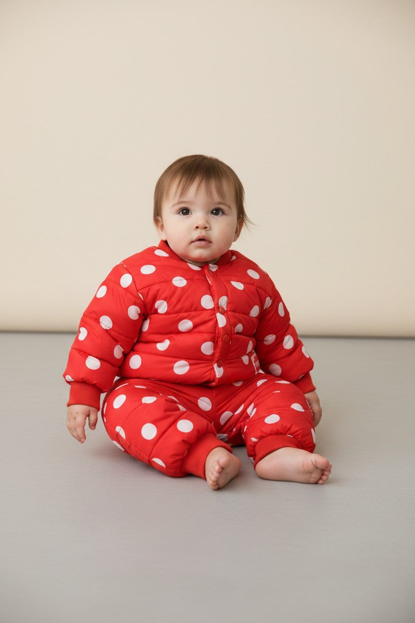 Bebe De Pino 2er Kidkiddo Set 86 Rot mit weißen Punkten