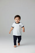 Jacadi T-Shirt 68 Weiß mit blauen Streifen