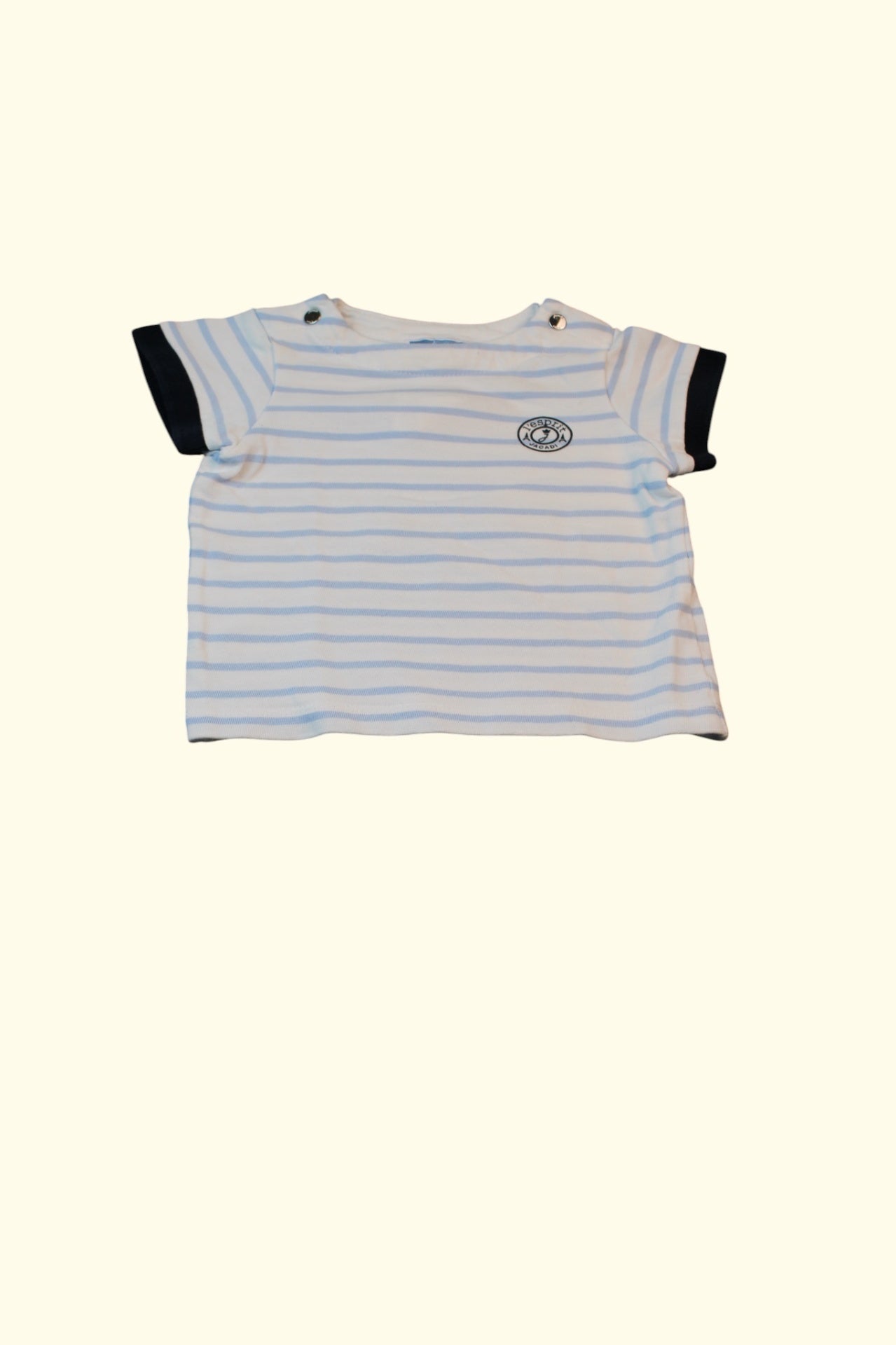 Jacadi T-Shirt 68 Weiß mit blauen Streifen