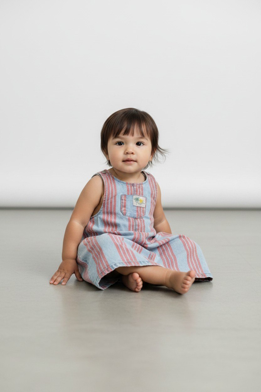  Kleid 104 Bunt (blau, rot, beige)