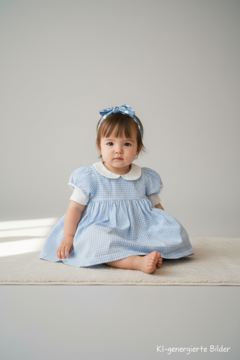  Kleid 62 Blau und Weiß