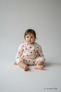 Kidkiddo Bundle 68 Beige mit roten Herzen, Rosa, Blau, Weiß