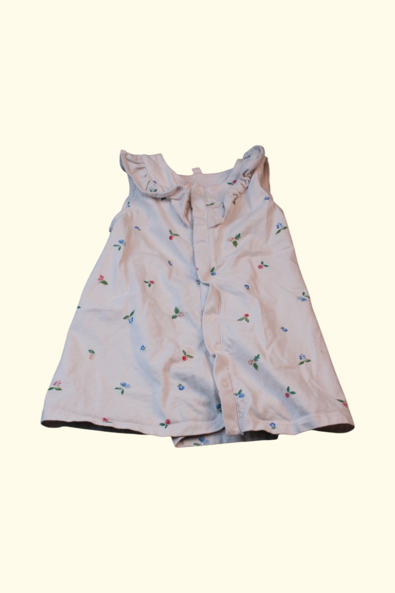 Petit Bateau Kleid 74 Rosa mit kleiner Blumenmuster