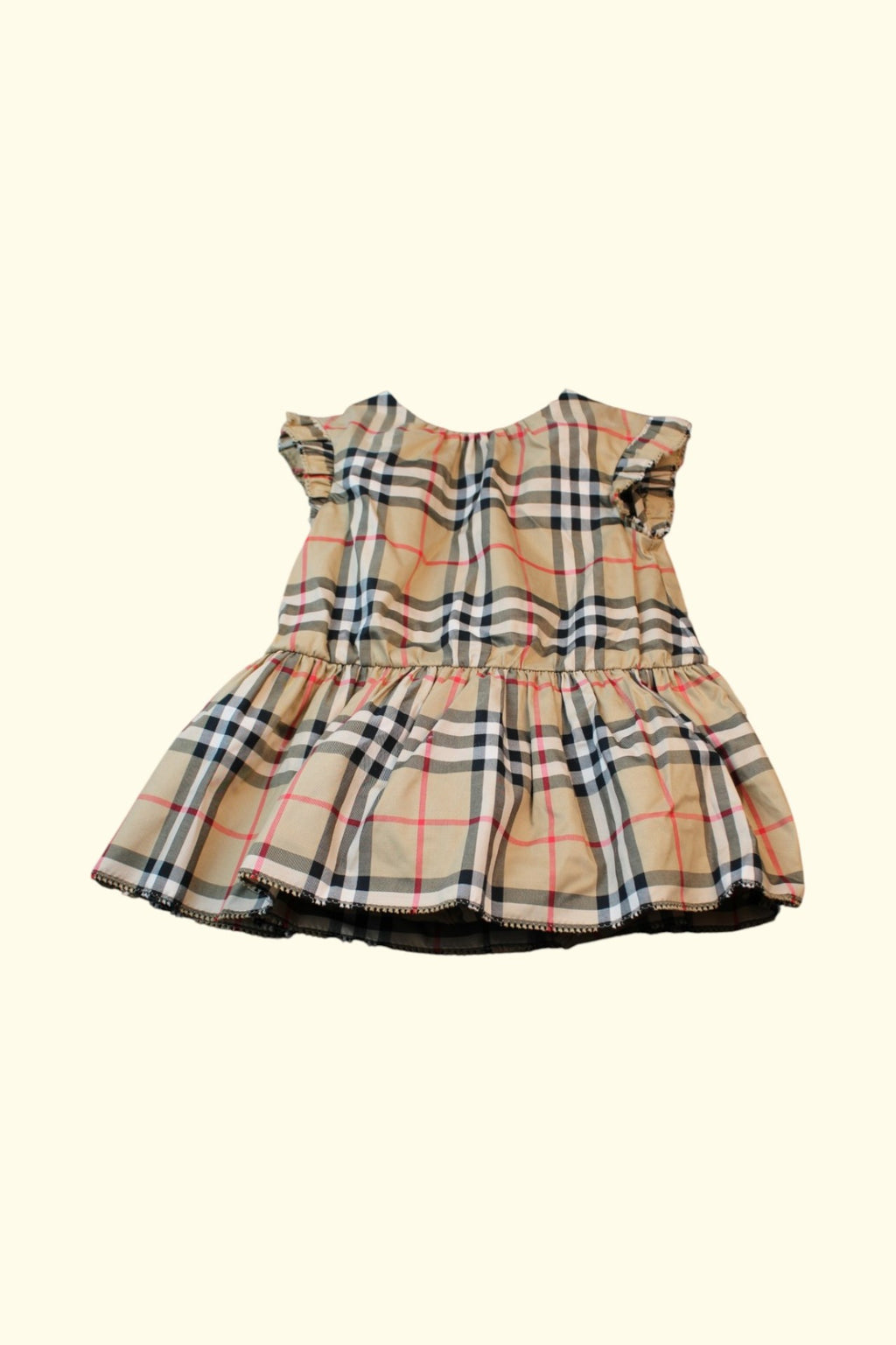 Burberry Kleid 68 Beige mit Schwarz, Rot und Weiss Karomuster