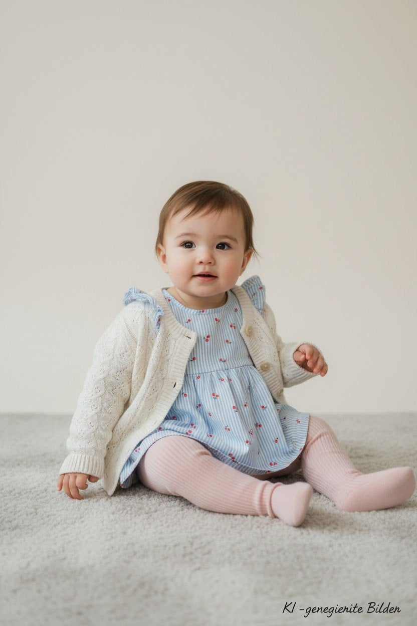 Kidkiddo Bundle 68 Beige mit roten Herzen, Rosa, Blau, Weiß