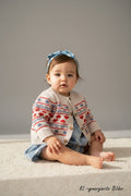 Petit Bateau Strickjacke 62 Beige, Rot, Blau