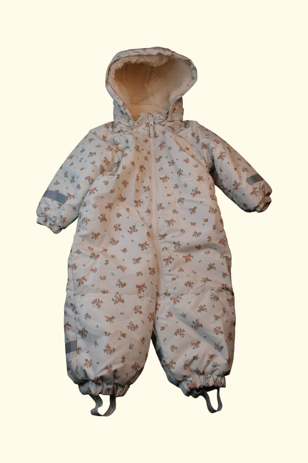  Schneeanzug 82 Beige mit Blumenmuster