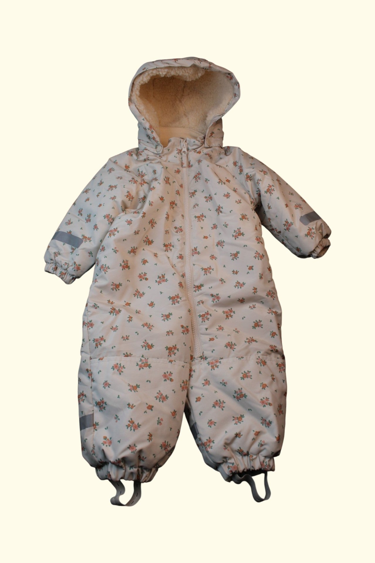  Schneeanzug 82 Beige mit Blumenmuster