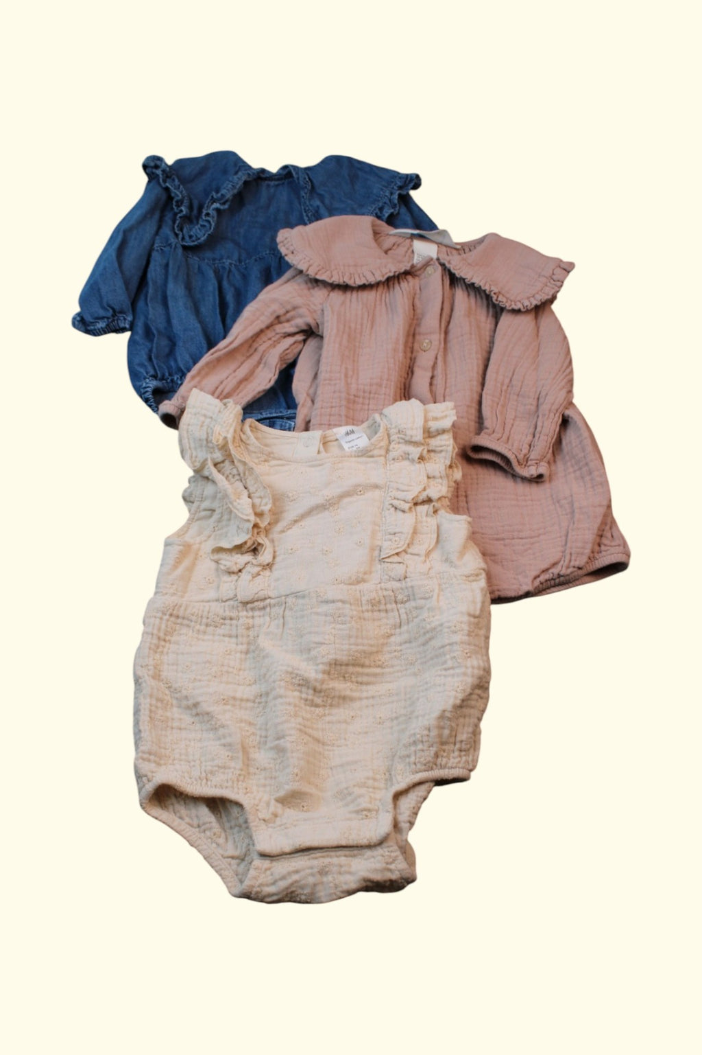  3er Kidkiddo Set 68 Beige, Blau, Altrosa