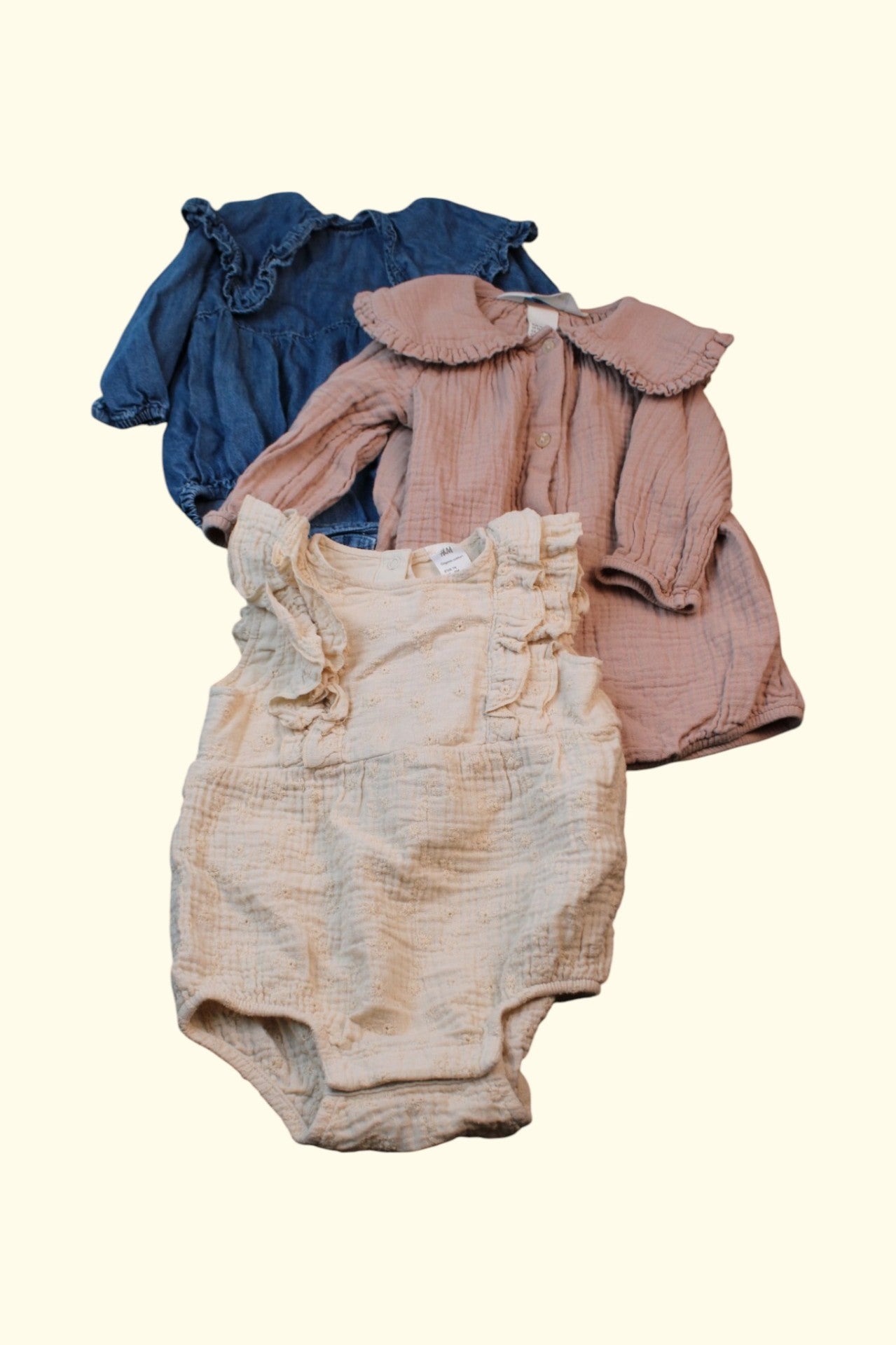  3er Kidkiddo Set 68 Beige, Blau, Altrosa
