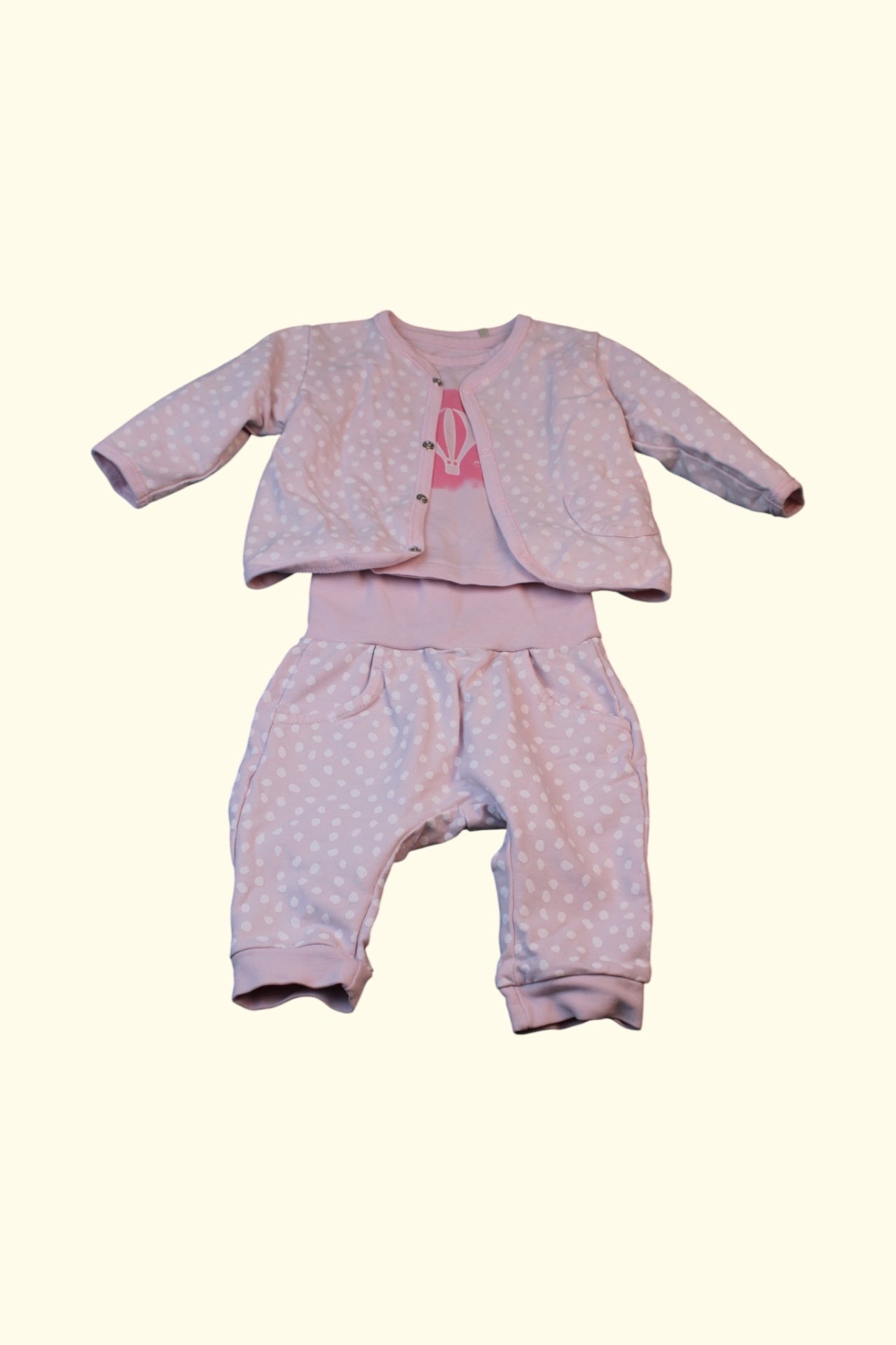 Kanz 3er Kidkiddo Set 56 Rosa mit weißen Punkten