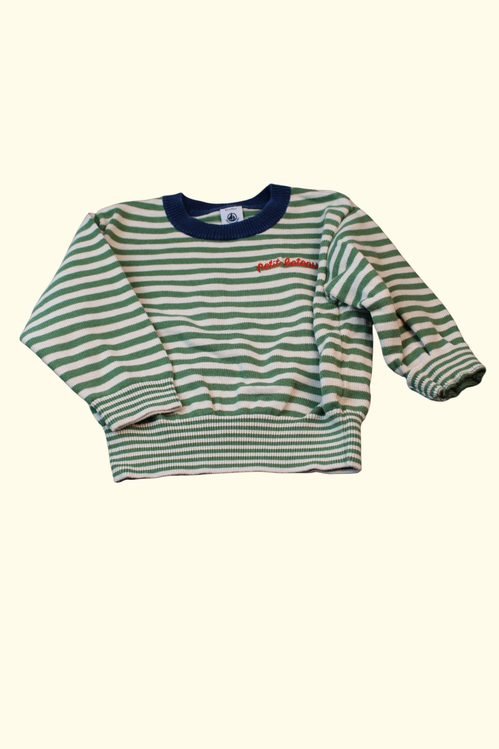 Petit Bateau Pullover 92 Grün, Weiß, Blau