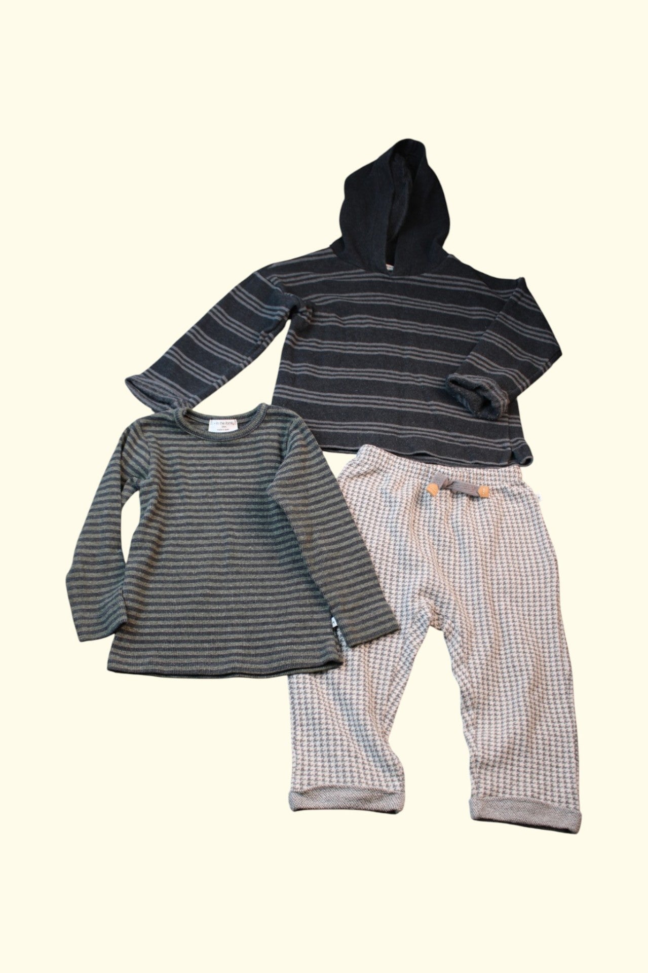  3er Kidkiddo Set 92 Beige,Grau, Schwarz