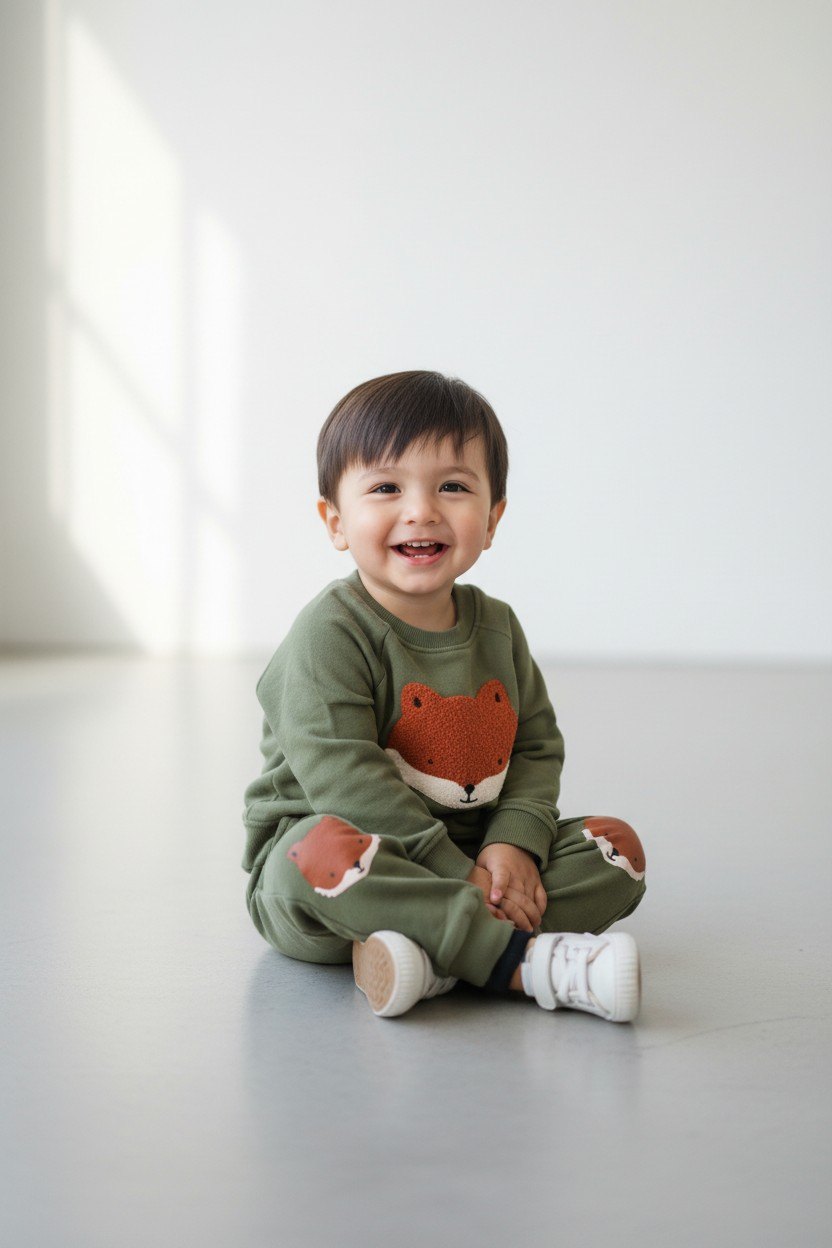 2er Kidkiddo Set 68 Olivgrün