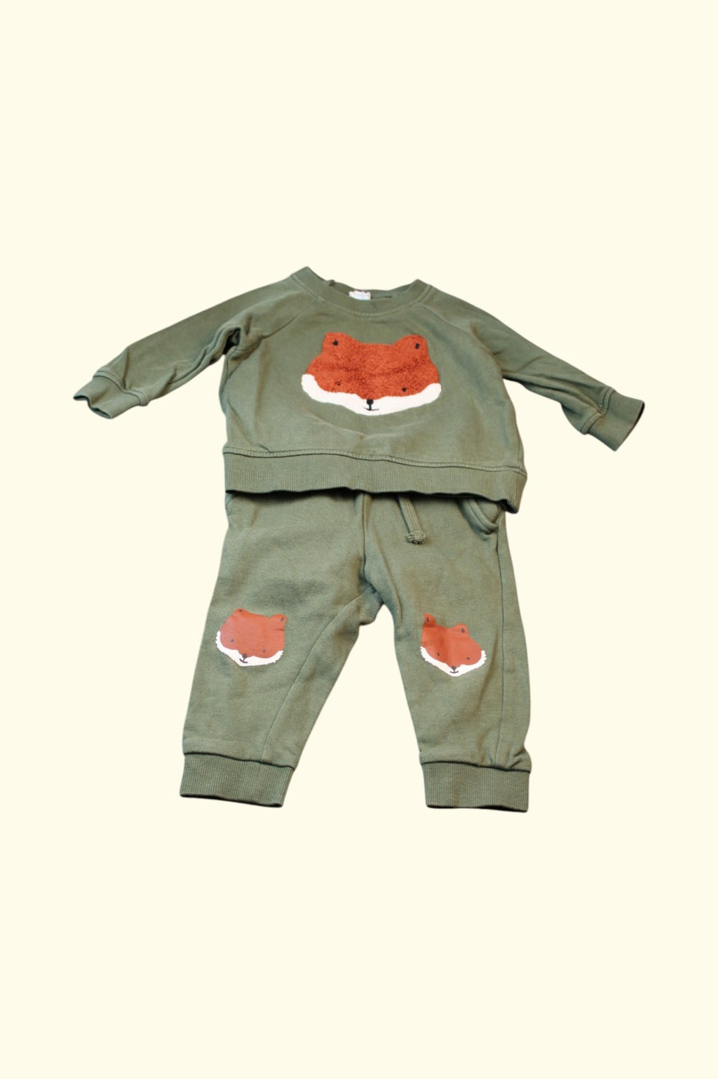 2er Kidkiddo Set 68 Olivgrün