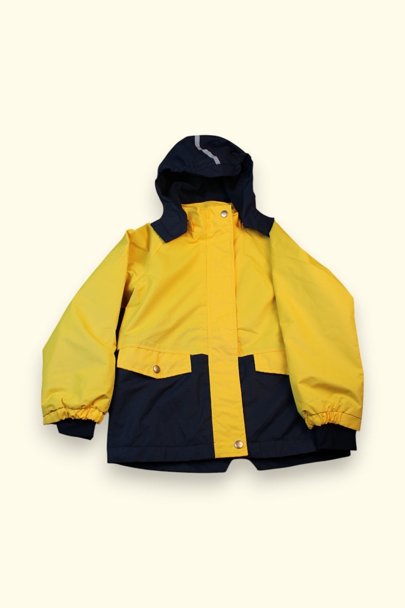 Regenjacke 116 Gelb und Dunkelblau