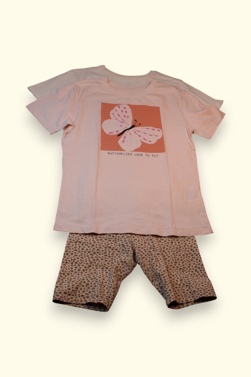 2er Kidkiddo Set 134 Beige,Creme, Braun,Rosa