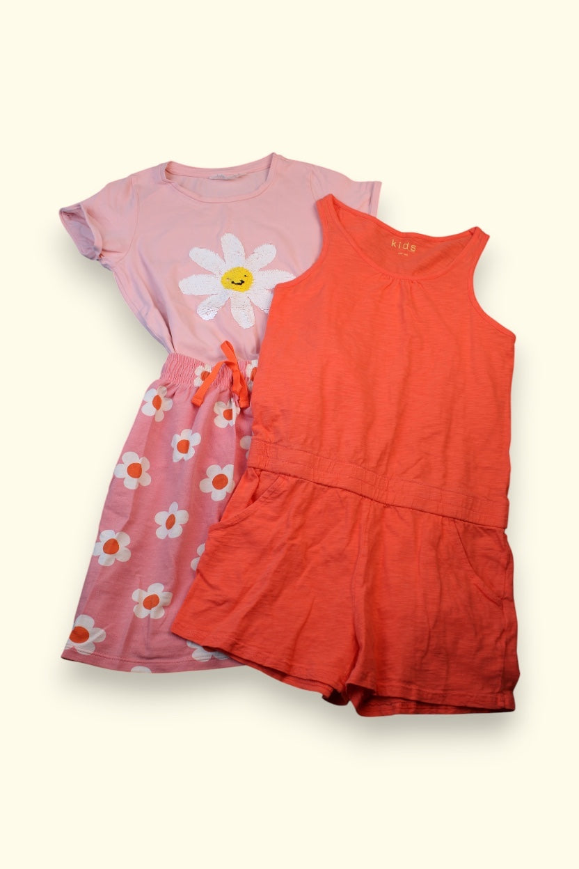 3er Kidkiddo Set 128 Pink,Rosa,Weiß