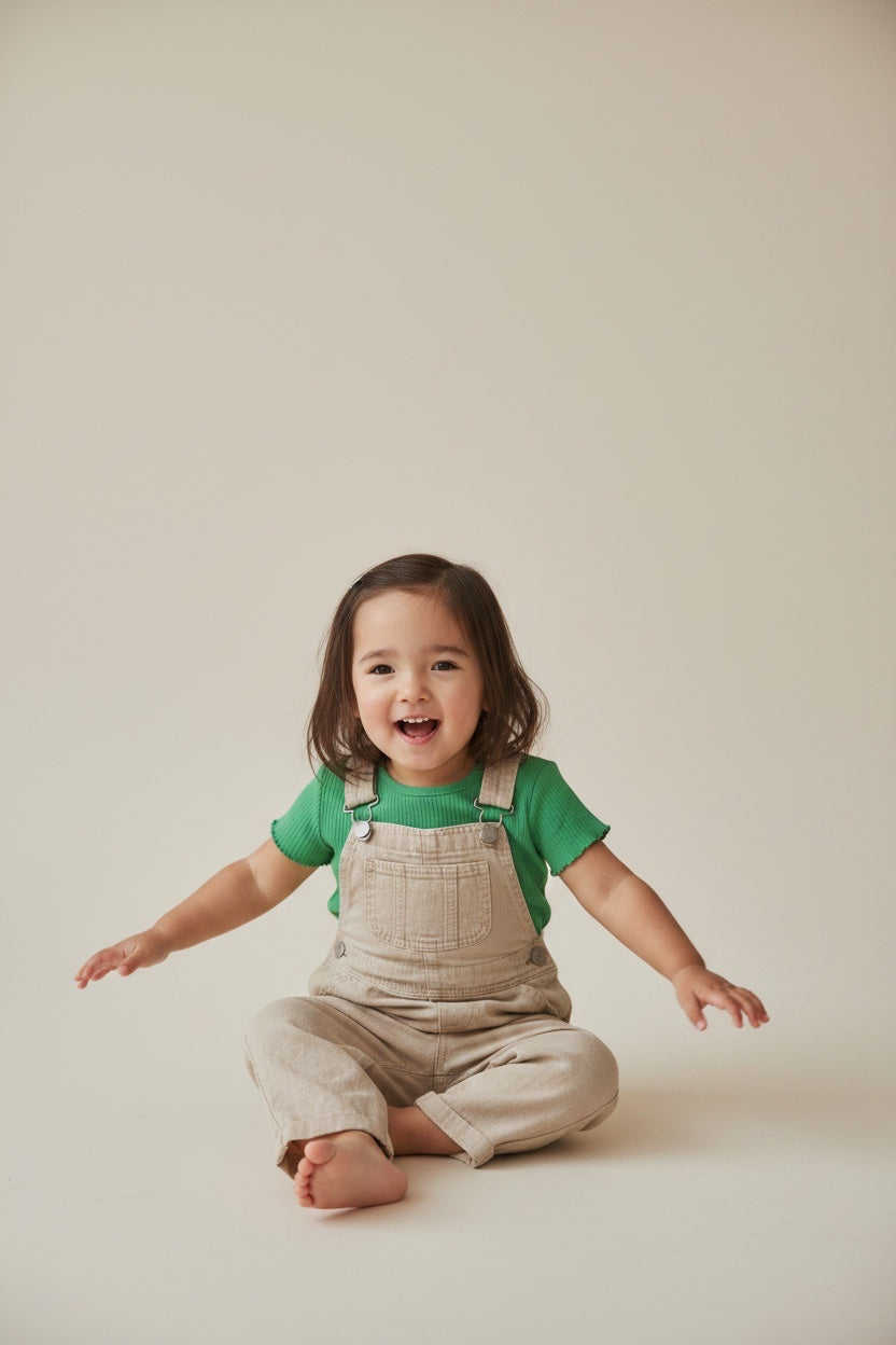 Kidkiddoset,128 Beige,Grün,Weiß