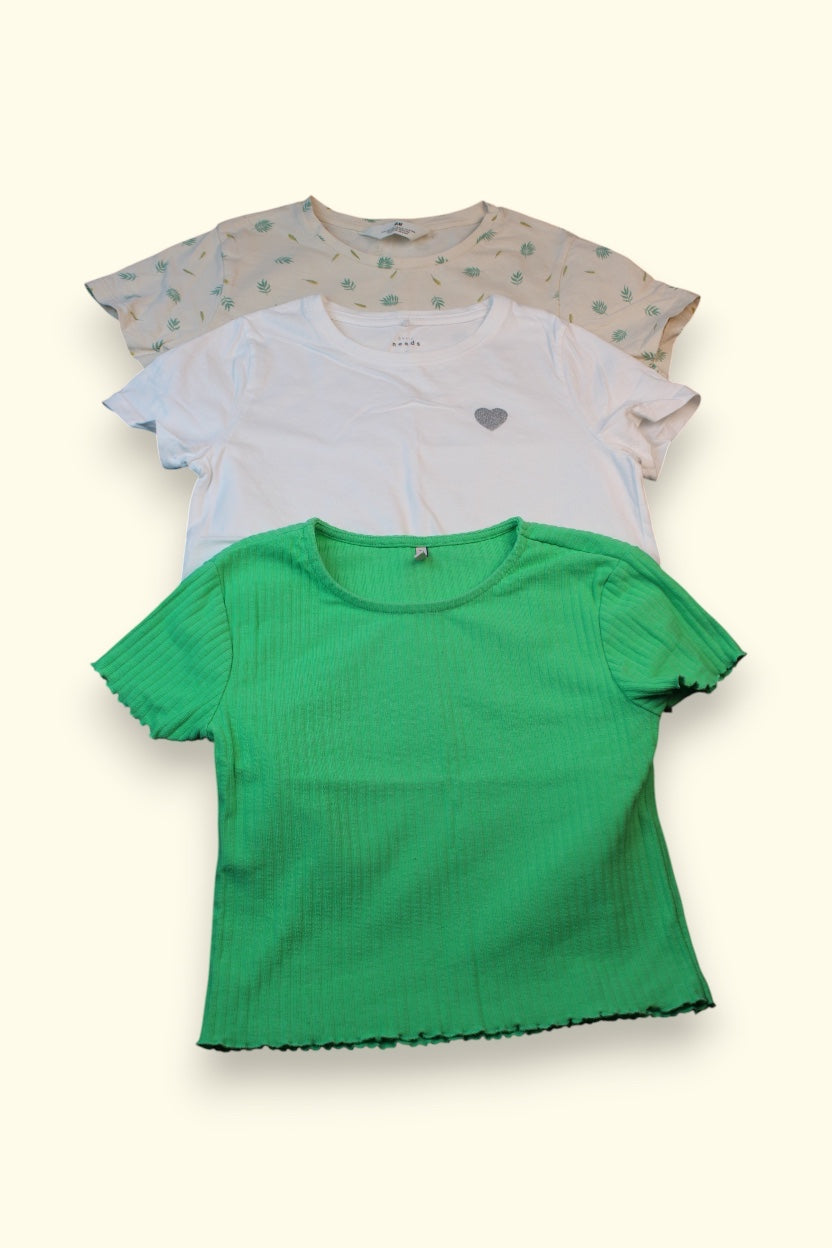 Kidkiddoset,128 Beige,Grün,Weiß