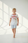 Sigikid & Mavi T-Shirt 104 Weiß, Rot, Hellblau, Beige,Grau