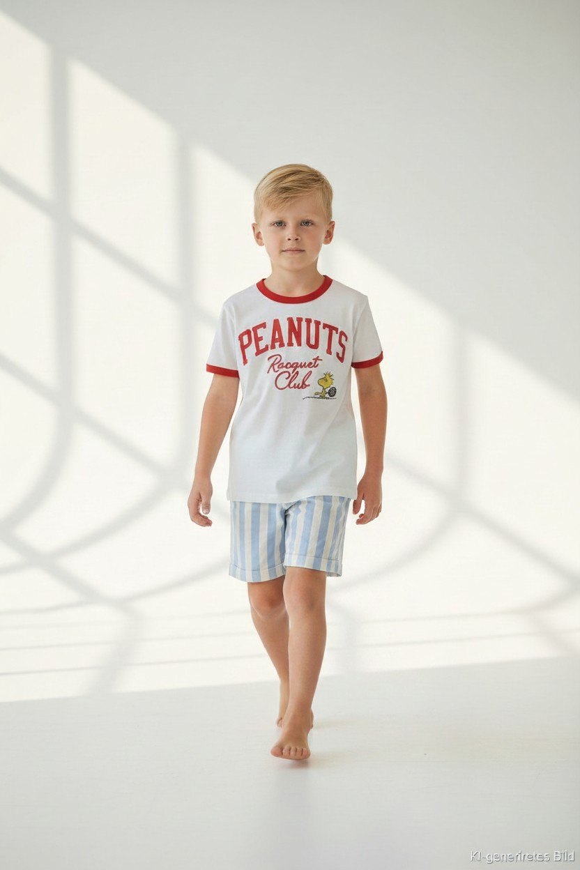 Sigikid & Mavi T-Shirt 104 Weiß, Rot, Hellblau, Beige,Grau