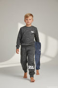 2er Kidkiddo Set 116 Dunkelgrau mit Weiß,Dunkelblau