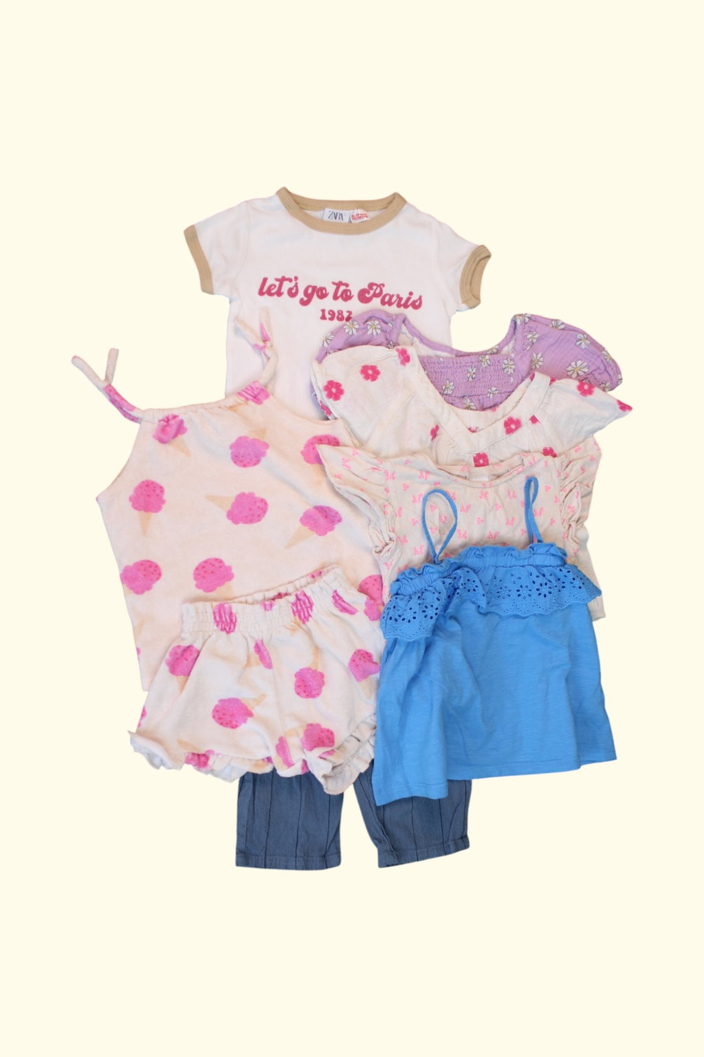 Kidkiddo Bundle 86 Weiß mit pink und beigen Details