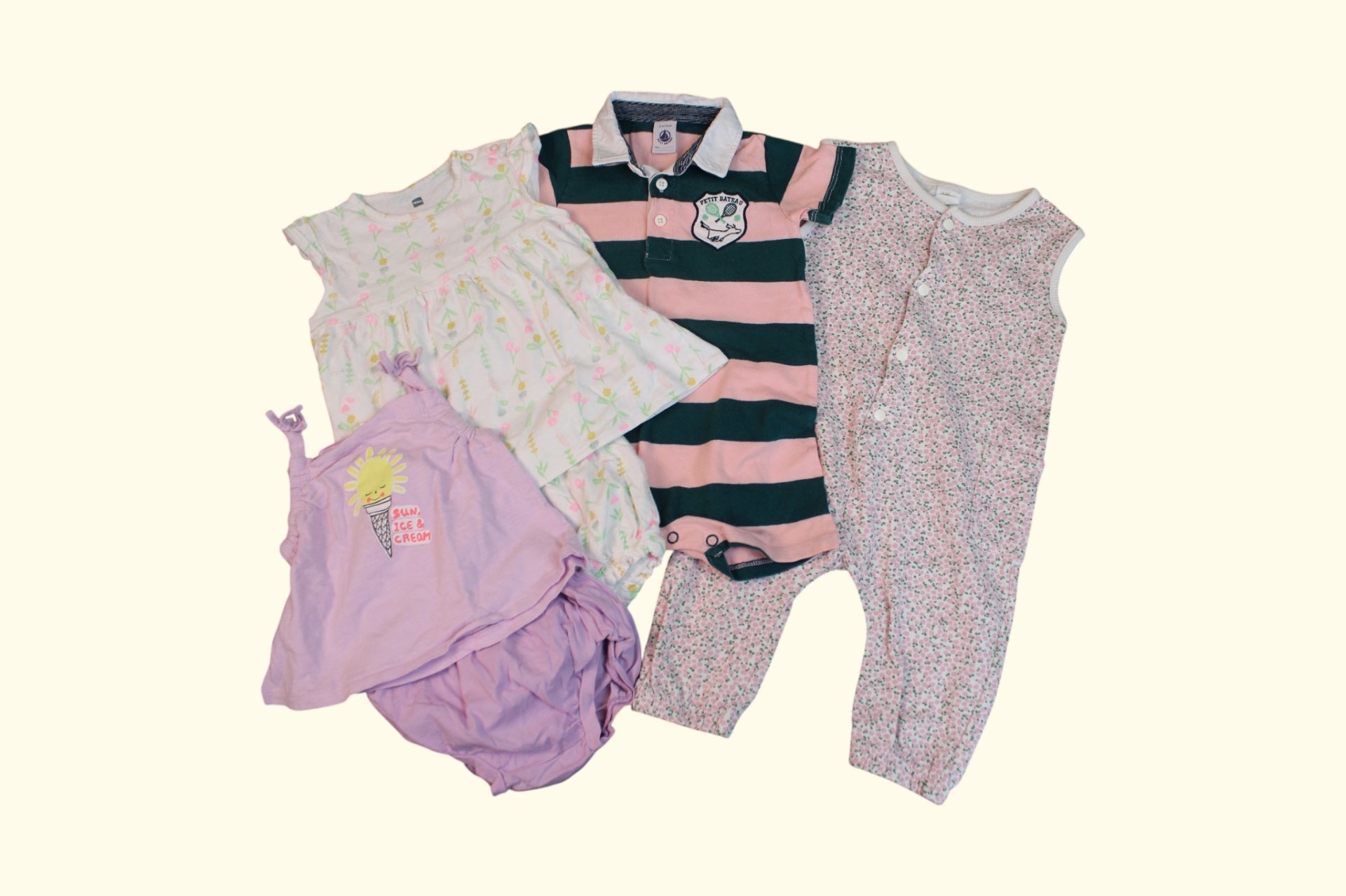 Kidkiddo Bundle 68 Gestreift (Marineblau, Rosa, Weiß)