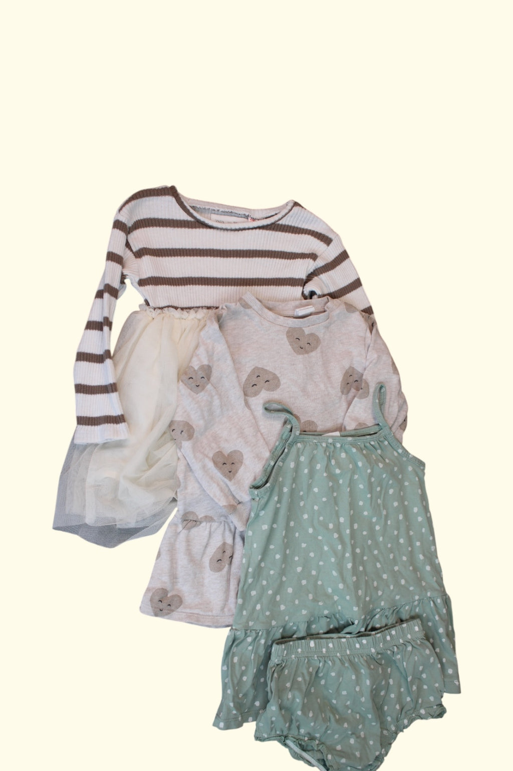 4er Kidkiddo Set 80 Beige, Braun, Weiß,Grün
