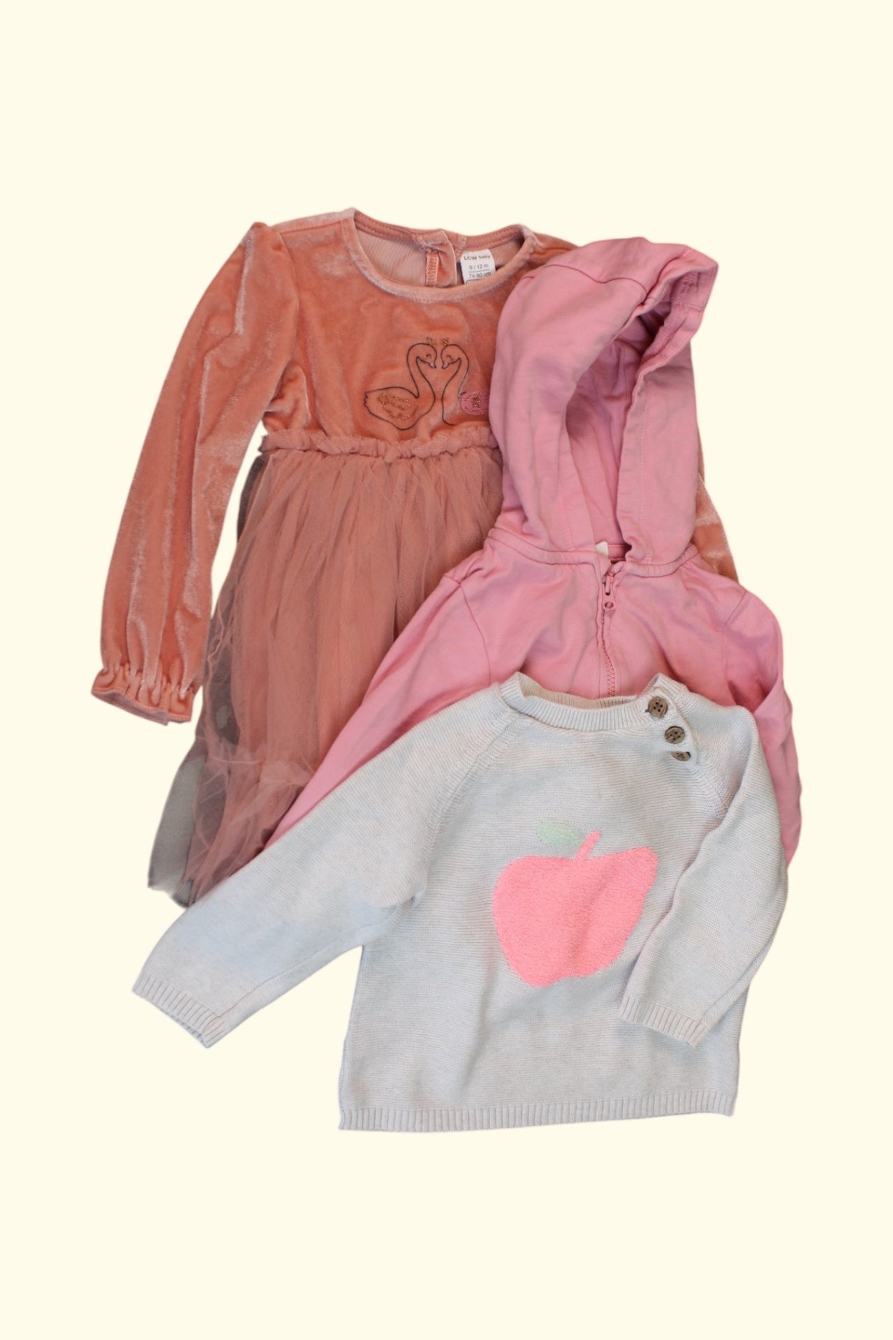 3er Kidkiddo Set 74 Pink, Beige