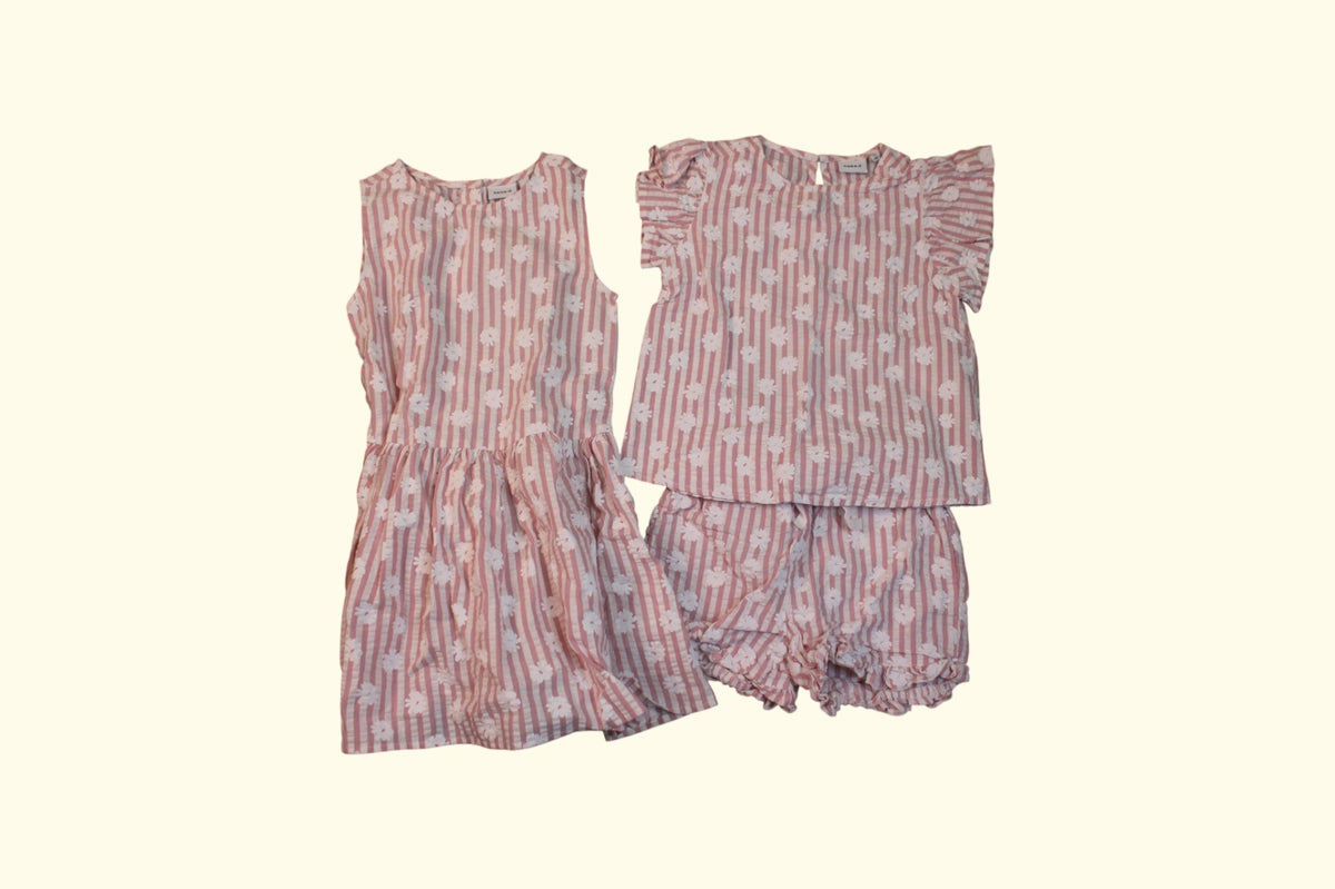  3er Kidkiddo Set 98 Rosa und Weiß