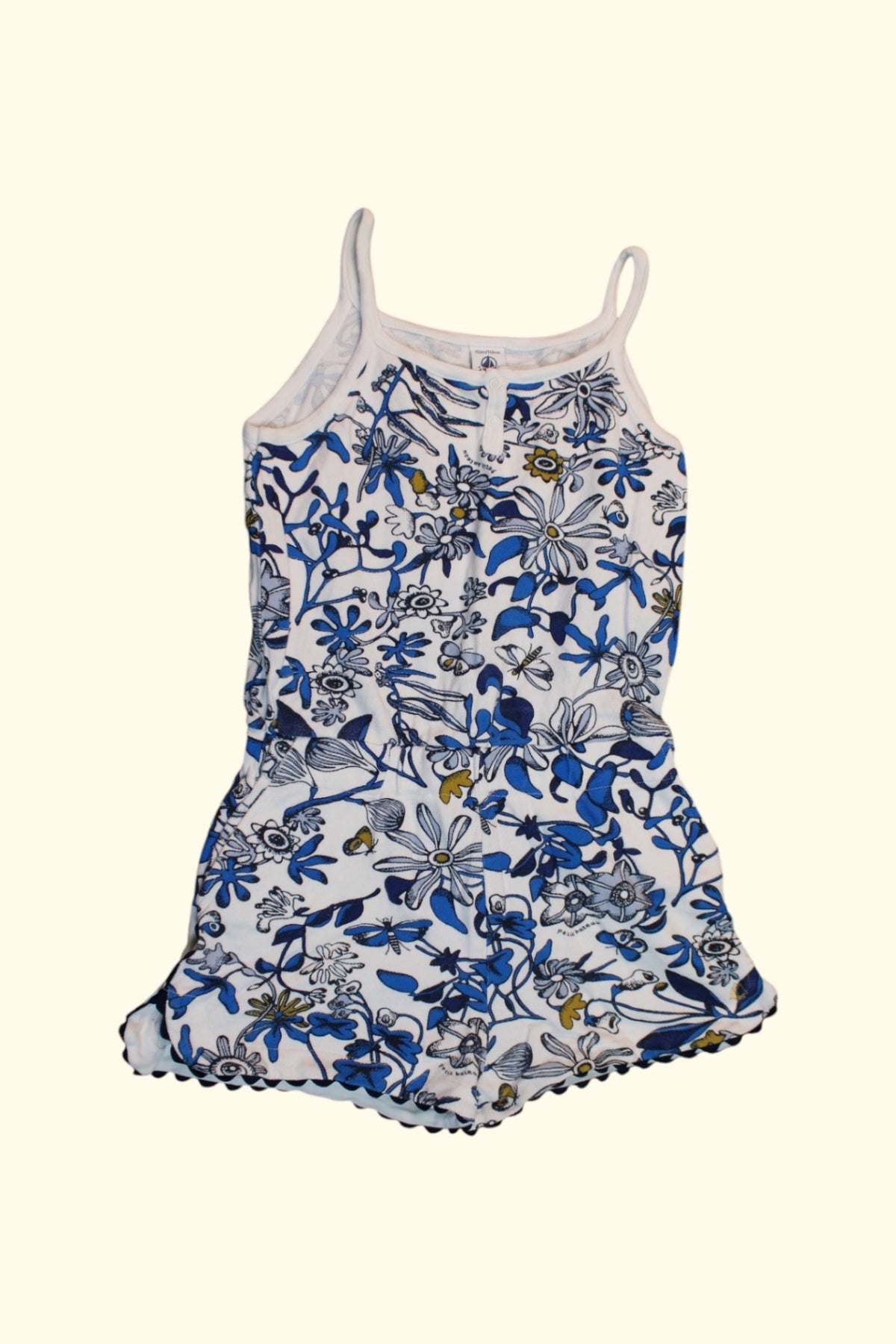 Petit Bateau Jumpsuite 134 Weiß, Blau