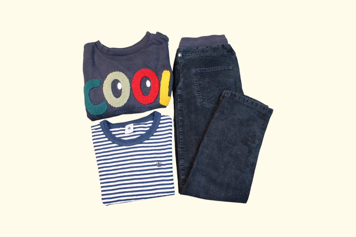 Petit Bateau 3er Kidkiddo Set 122 Dunkelblau