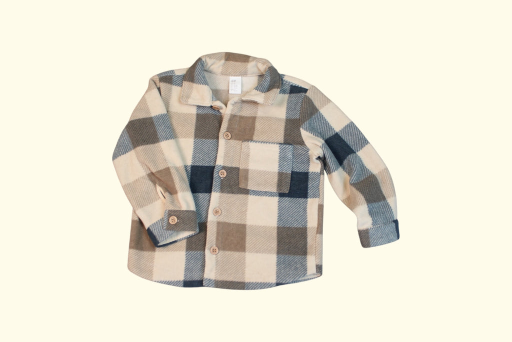 Hemd 62 Beige, Blau, Grau