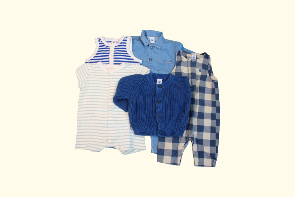 Petit Bateau Kidkiddo Bundle 62 Blau, Beige