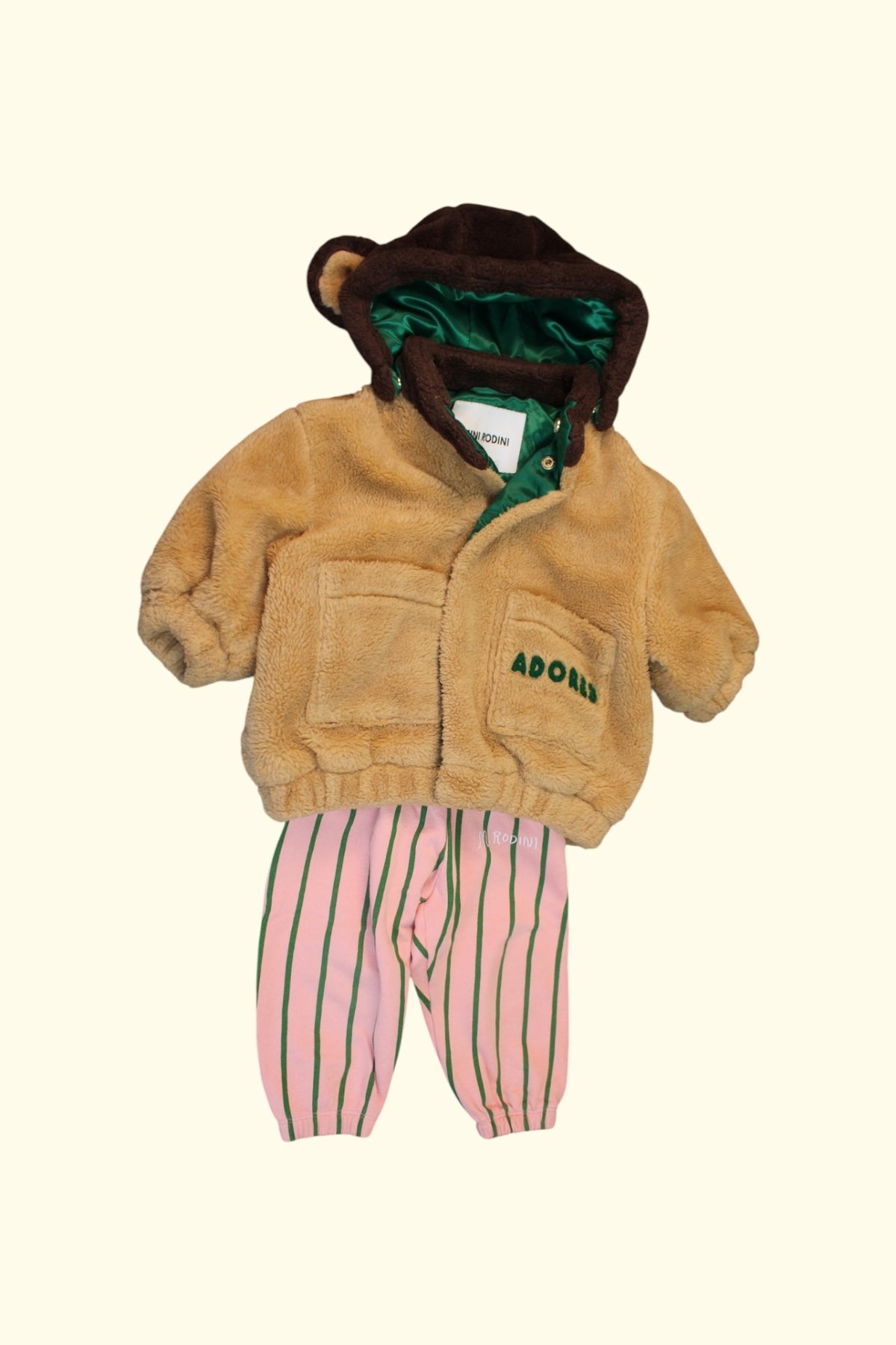 Mini Rodini Second Chance 2er Kidkiddo Set 80 Beige, Pink, Grün