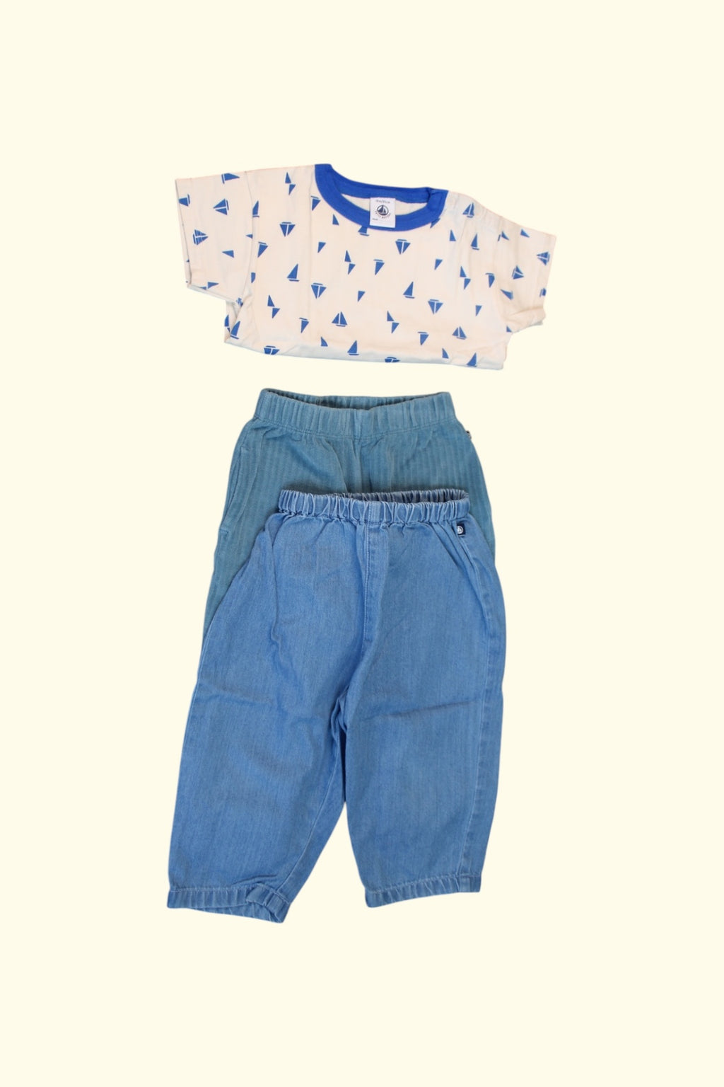 Petit Bateau Kidkiddo Bundle 76 Blau, Creme