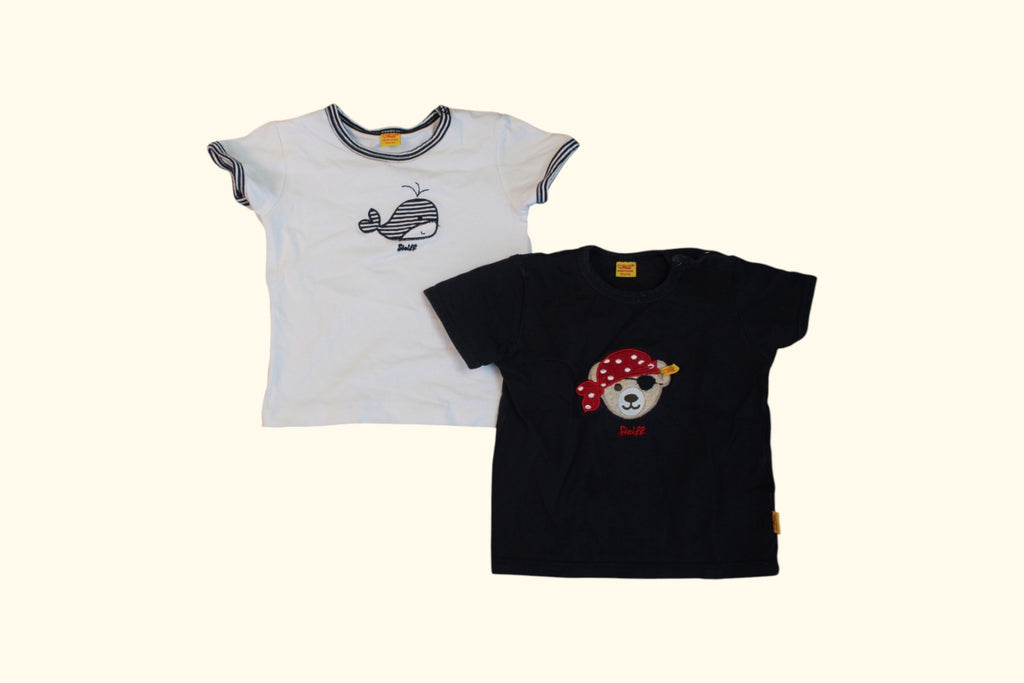 Steiff 2er Kidkiddo Set 62 Weiß, Blau