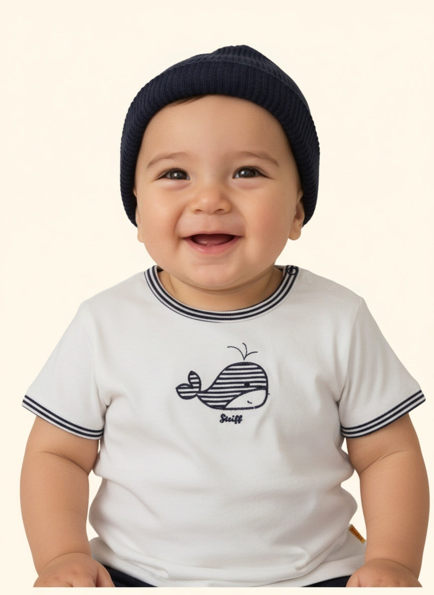 Steiff 2er Kidkiddo Set 62 Weiß, Blau