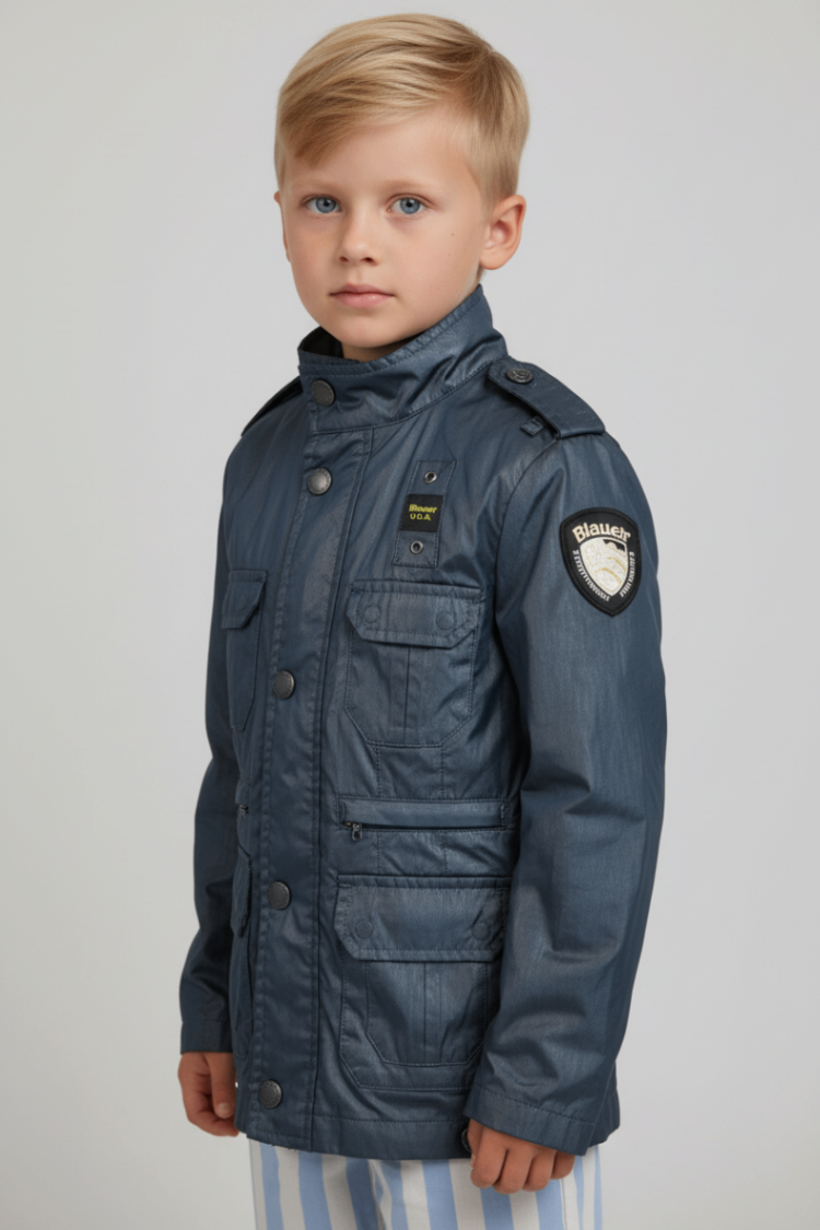 Blauer Jacke 74 Blau