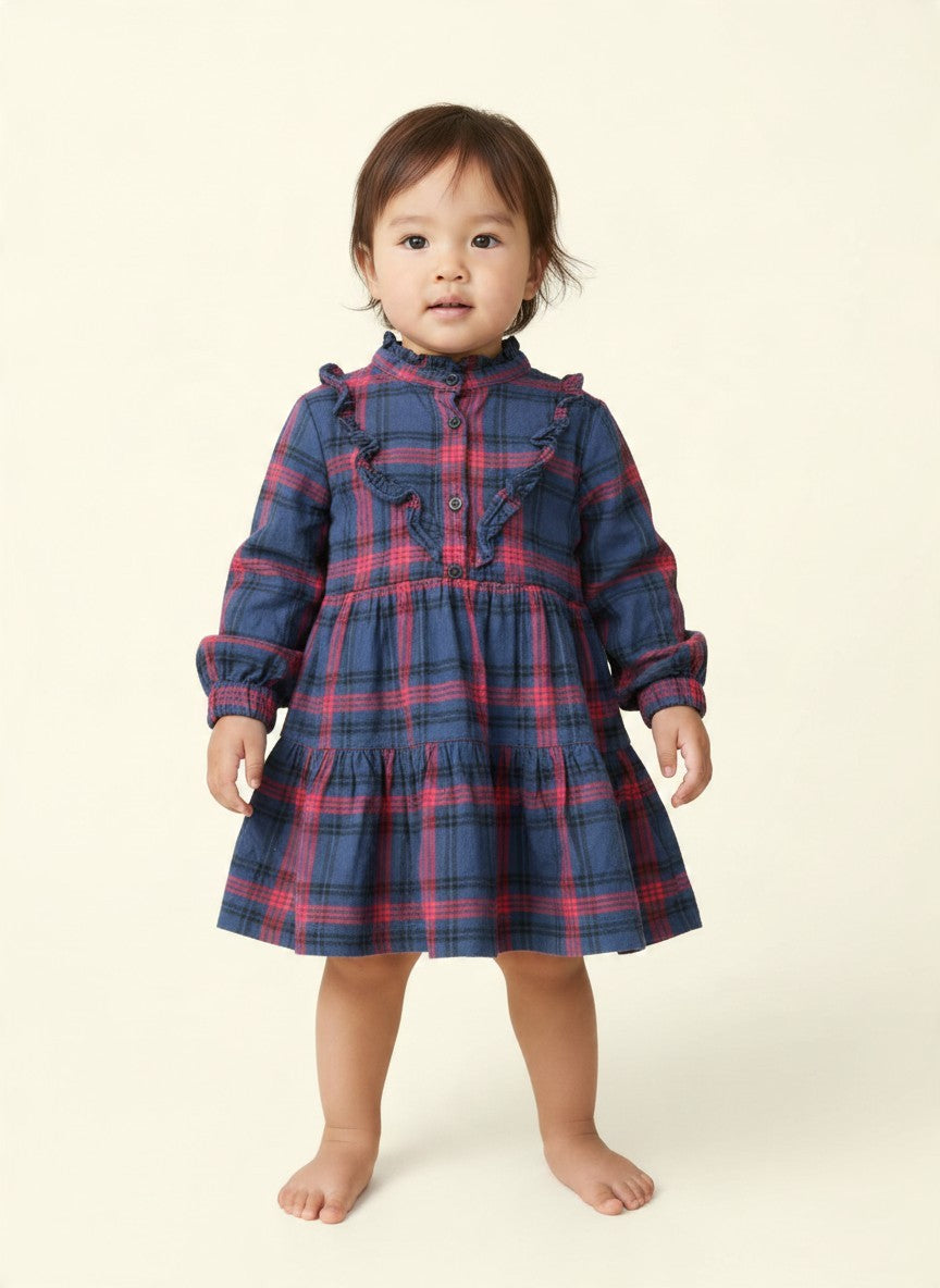 Petit Bateau Kleid 104 Blau, Rot